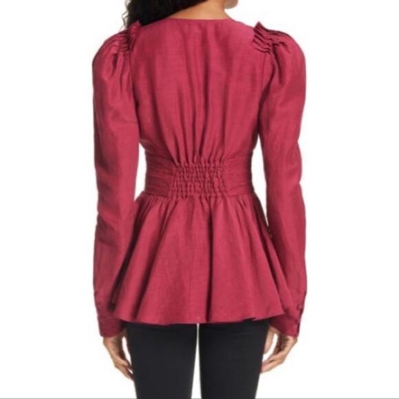 Aje Deep Red Blouse - Picture 2 of 10